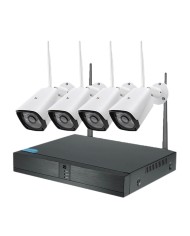 KIT VIDEOSORVEGLIANZA WIRELESS 455020 1 NVR + 4 telecamere