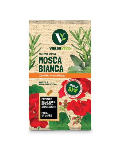TRAPPOLA CROMOTROPICA ADESIVA MOSCHE BIANCHE scatola 10 pezzi